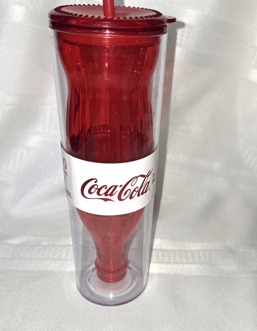 Coca Cola Plastic Cup W Straw Double Insulated Contoured Soda Pop
